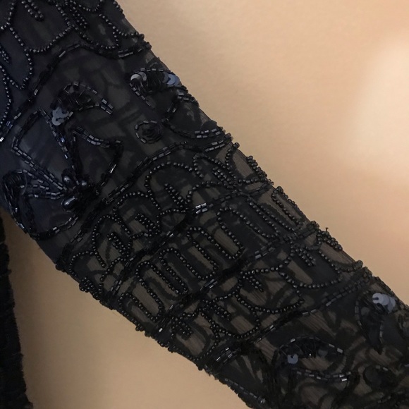 Ste’ney plus size vintage black long sleeve sequin beaded vintage blouse 1X - Picture 3 of 10